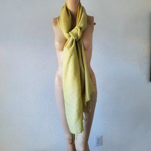 Beautiful Shimmer Light Green Silk Reversible Water Shawl Nepal